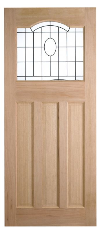 Cambridge Glazed Oak Veneer External Door 2032 x 813mm