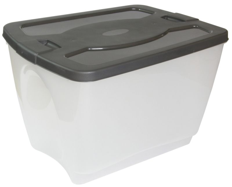 BandQ Core Tote Stacking Box Clear/Grey Medium