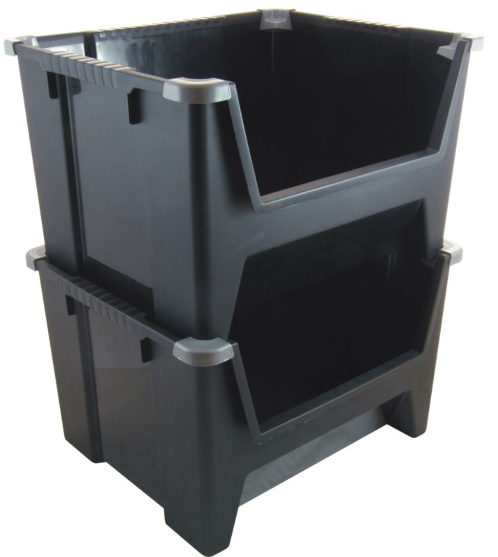 BandQ Core Jumbo Stacking Bin - Black