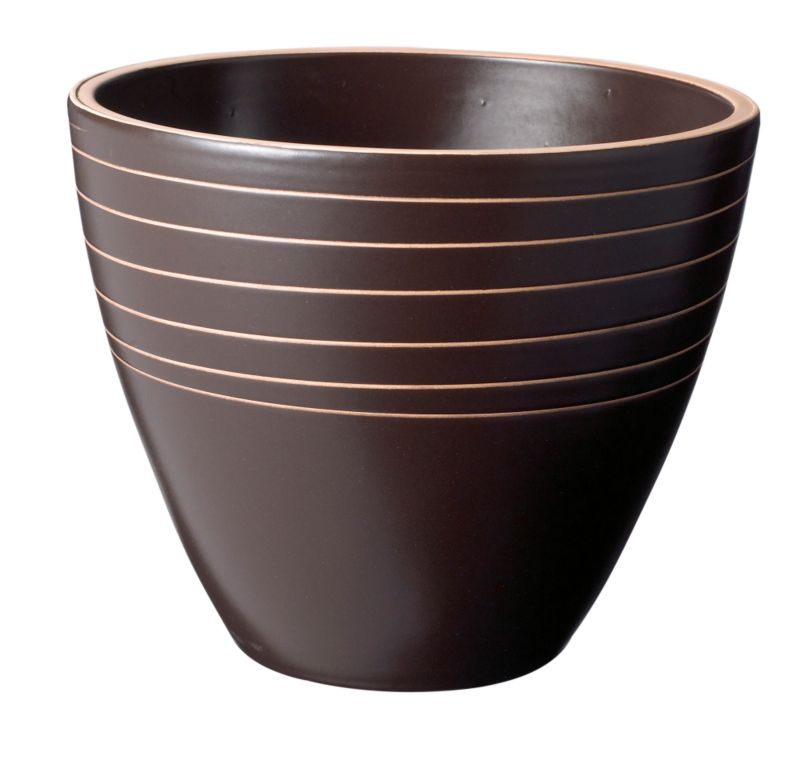 Spiral Pattern Indoor Pot Brown 24cm