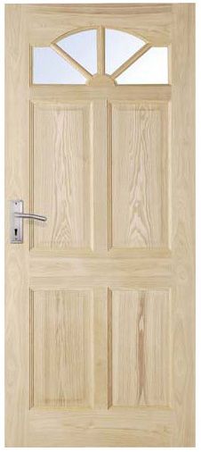 B&Q Silvanite Toplite Glazed External Door Engineered Oak Veneer (H)1981 x (W)838 x (D)44mm