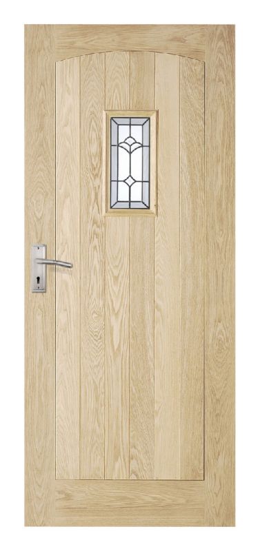 Hobbs Glazed Oak Veneer External Door 1981 x 838mm