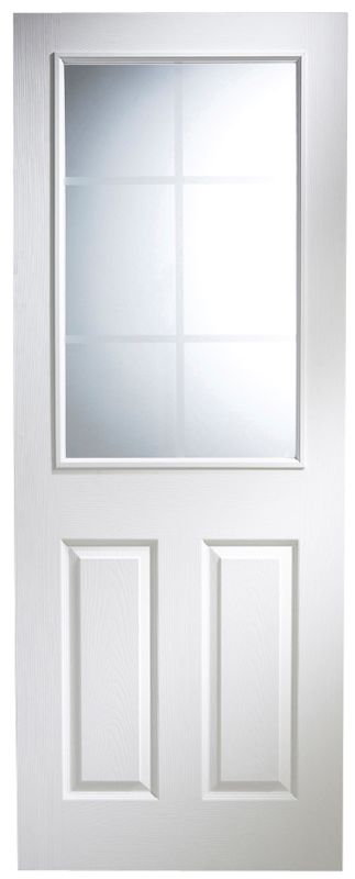 B&Q Broadland Pre-Painted Glazed Door NAT26BTNGP (H)1981 x (W)762 x (D)35mm