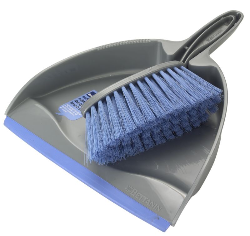 BandQ Dustpan Rubber Lip and Soft Brush