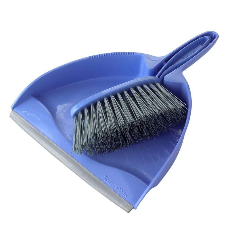 B&Q Dustpan Rubber Lip & Stiff Brush