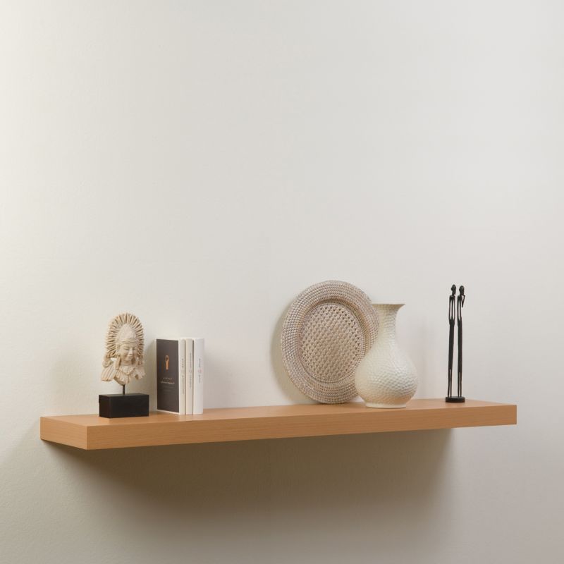 B&Q Floating Shelf Kit Beech Effect