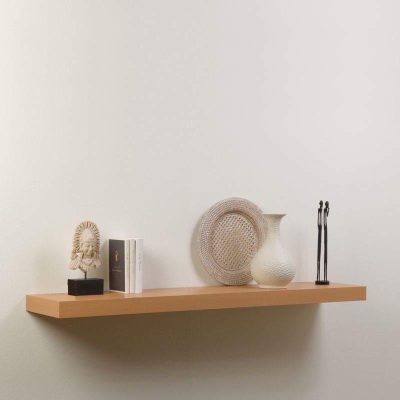 BandQ Floating Shelf Kit Beech Effect L60cm