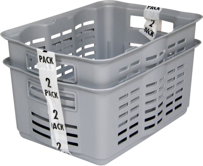 BandQ Core Basket Pack Of 2 Silver Effect Medium