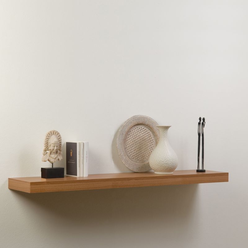 BandQ Floating Shelf Kit Walnut Effect L60cm