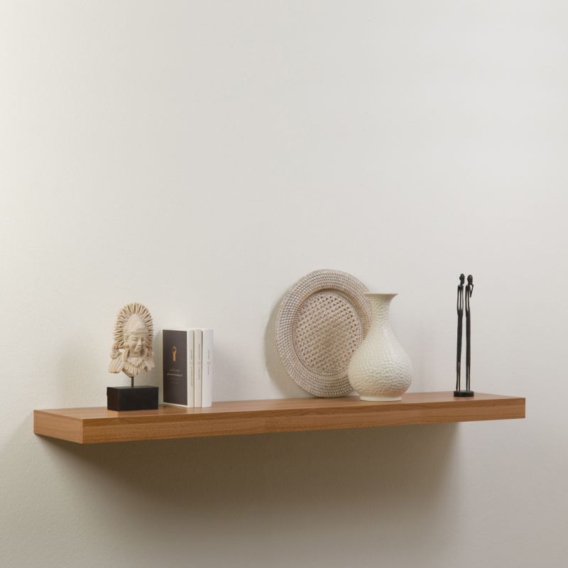 BandQ Floating Shelf Kit Walnut Effect L80cm
