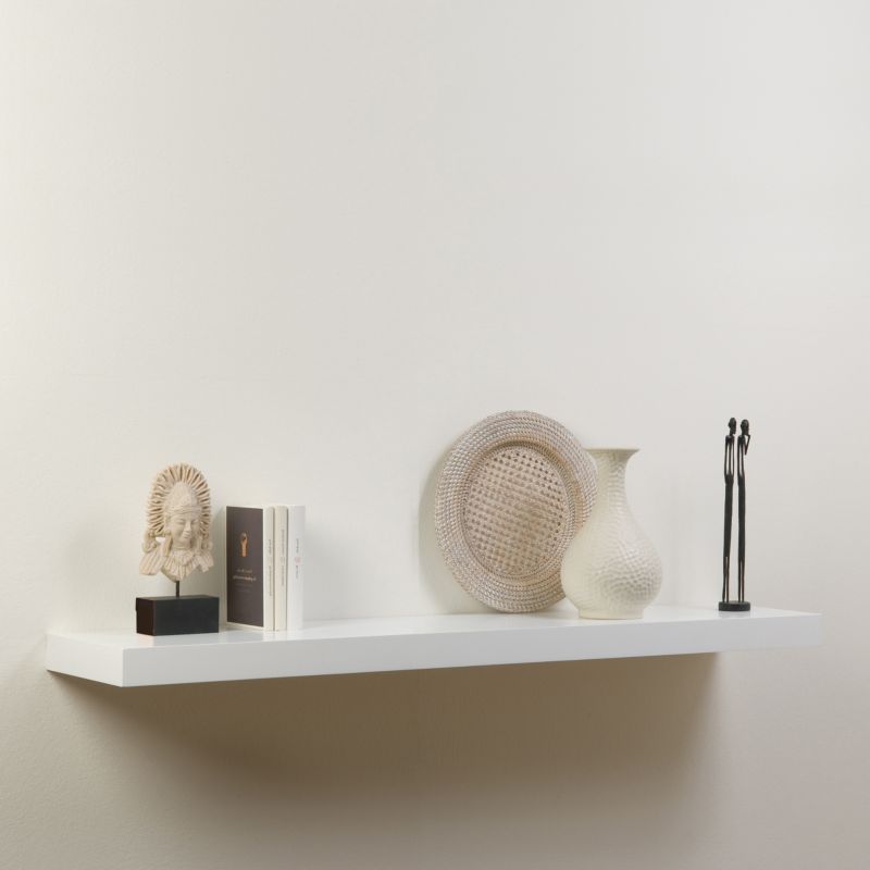 B&Q Floating Shelf Kit White Lacquered (L)60cm