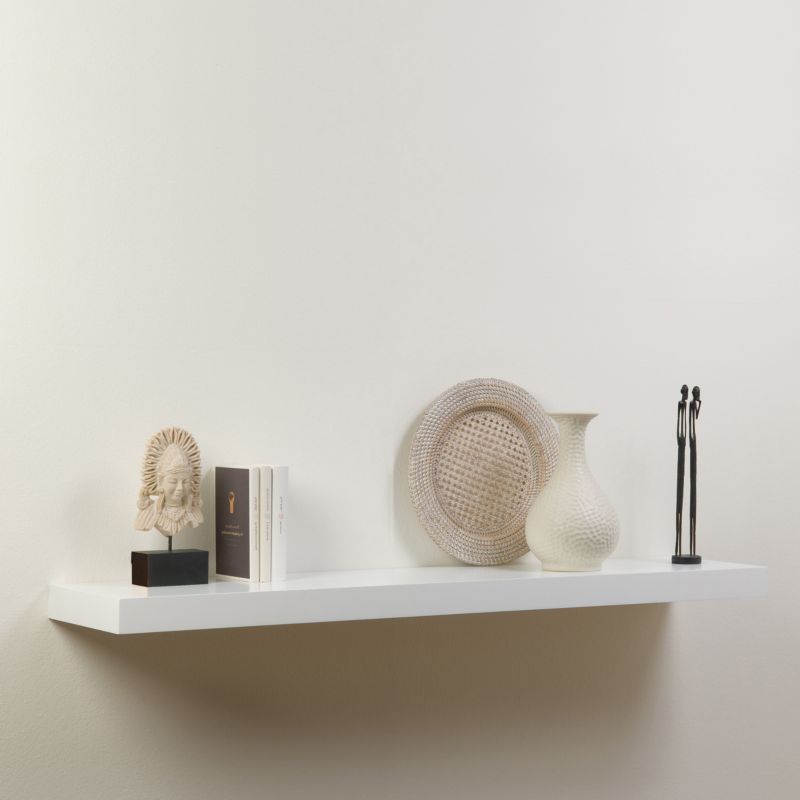 B&Q Floating Shelf Kit White Lacquered (L80cm