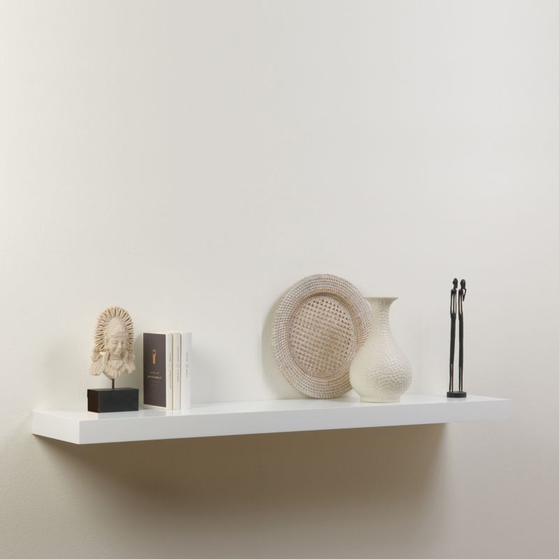 B&Q Floating Shelf Kit White Lacquered (L)120cm