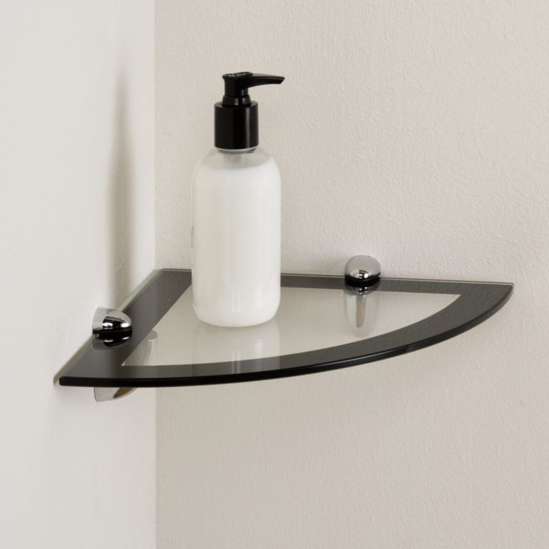 B&Q Iowa Glass Shelf Kit Black Border