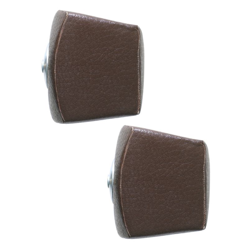 Colours by B&Q Faux Leather Cube Finials Brown 28 mm