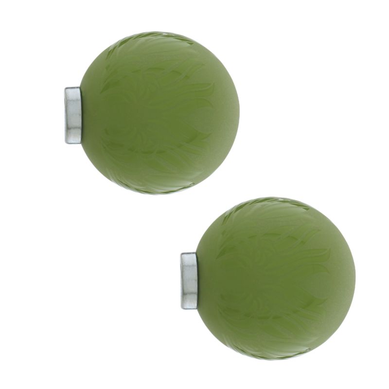 Colours by B&Q Etched Glass Ball Finials Green 28 mm