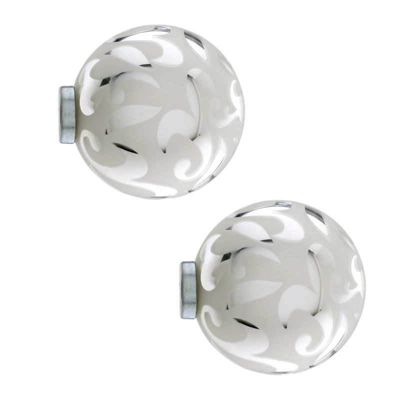 Colours by BampQ Mirror Devoire Ball Finials Silver Mirror Effect 35 mm