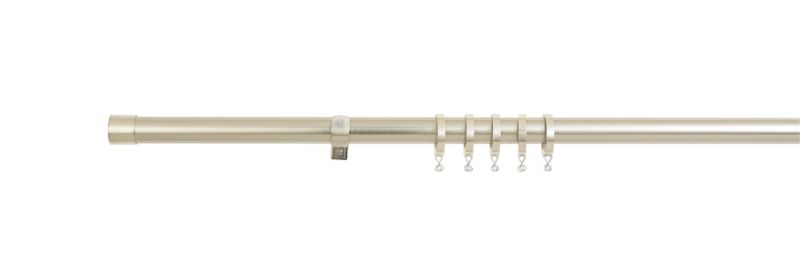 Metal Curtain Pole in Satin Nickel Effect