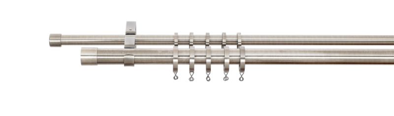 Colours by BampQ Double Layering Curtain Pole Black Silver Effect L18m x Dia 28mm