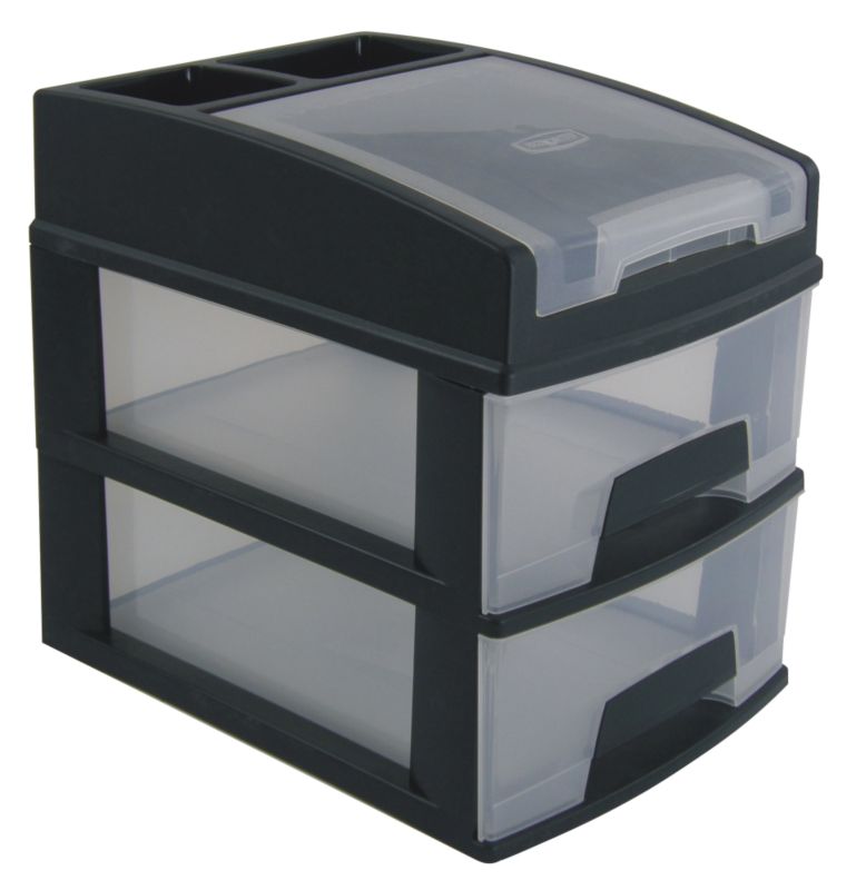 BandQ Core Mini Tower Top Organiser 2 Drawer