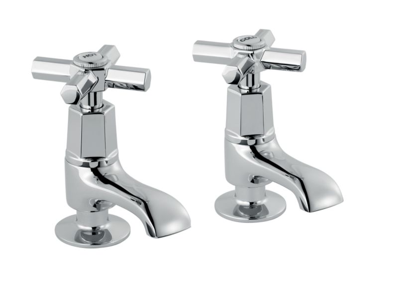 Deco Basin Taps Chrome