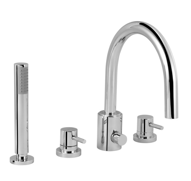 Unbranded Minima 4 Tap Hole Bath Shower Mixer Chrome Effect