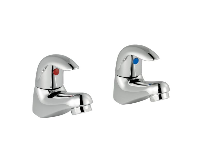 BandQ Wave Basin Taps Chrome Effect