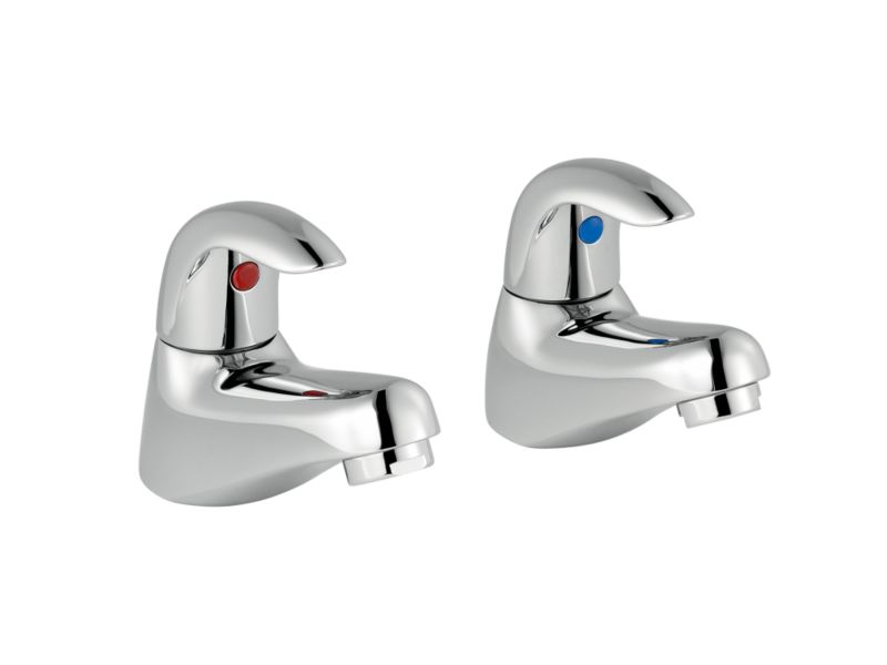 BandQ Wave Bath Taps Chrome Effect