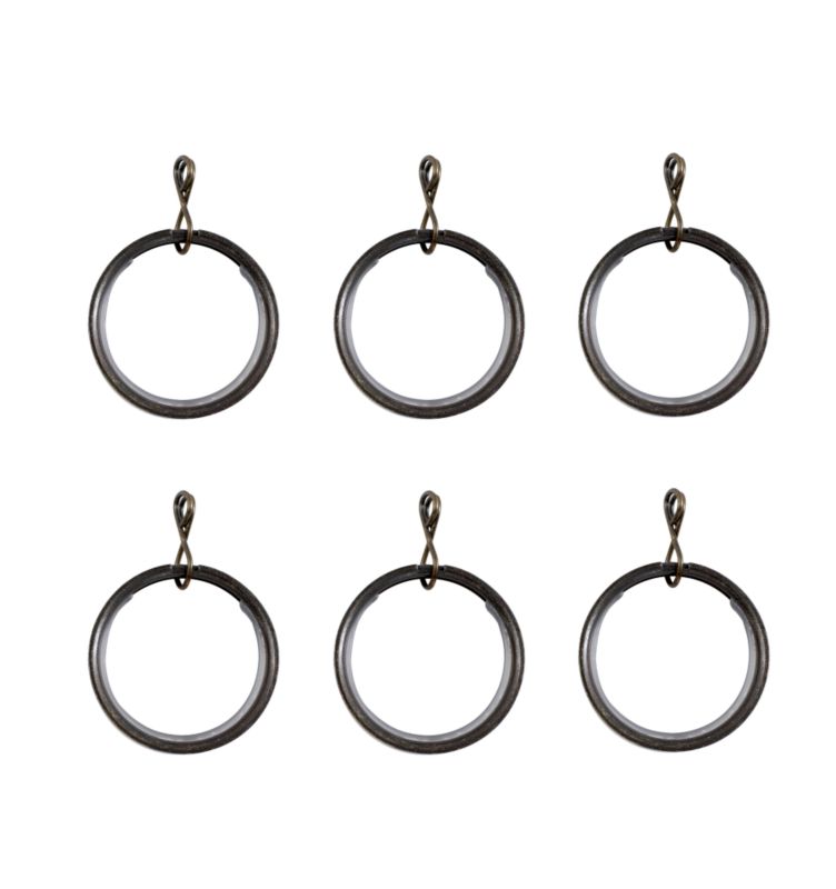Colours by BandQ Curtain Rings Brass Effect 19mm Pack of 6