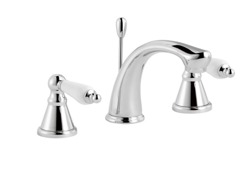 Timeless Ceramic 3 Tap Hole Basin Mixer Chrome Effect