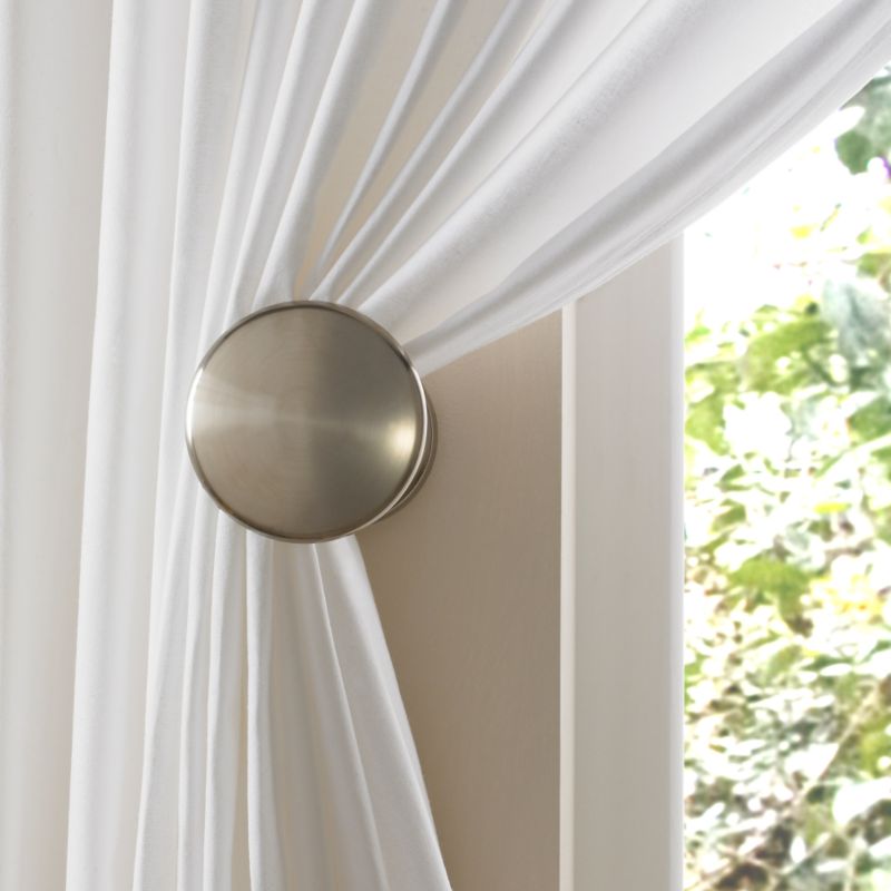 Colours by BampQ Disc Holdbacks Satin Nickel Effect Pack of 2