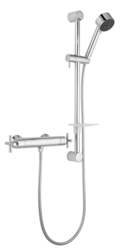 Quattre Bar Shower Kit Chrome