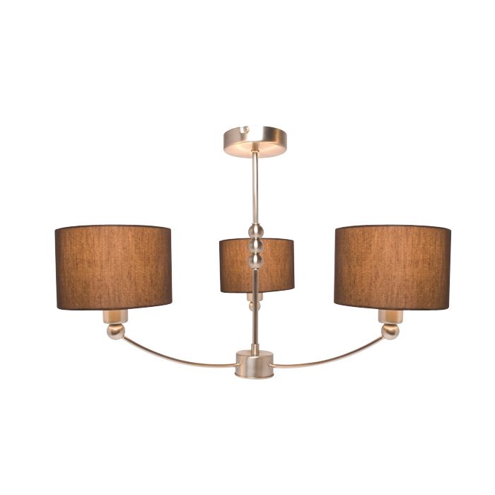 Lights By B&Q Tantra 3 Light Metal Pendant with Fabric Shades WAS �70 NOW �35