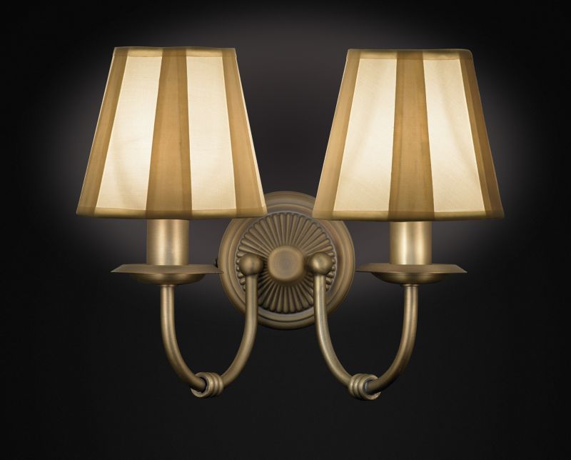 Ripley 2 Light Wall Light with Rigid Pleat Shades