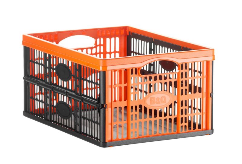 BandQ Folding Crate BlackOrange 32L