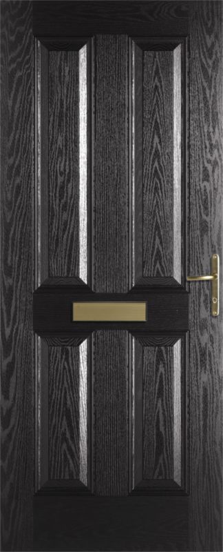 BampQ Dale 4 Panel Composite External Right Hand Door NAT29DALER Black H1981 x W838 x D44mm