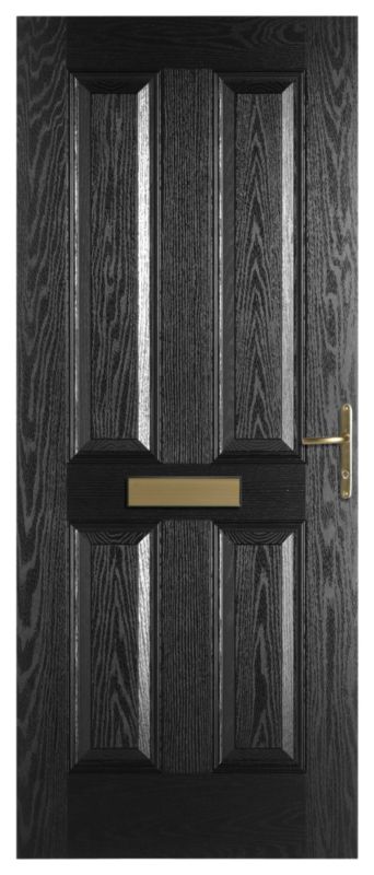 BampQ Dale 4 Panel Composite External Left Hand Door NAT26DALEL Black H1981 x W762 x D44mm