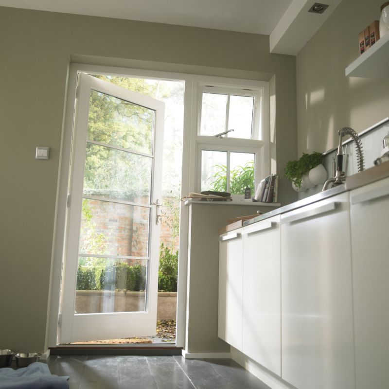 Alaniz Glazed RH Door & Frame Set With 450mm RH Sidelight PP9N704SORHH