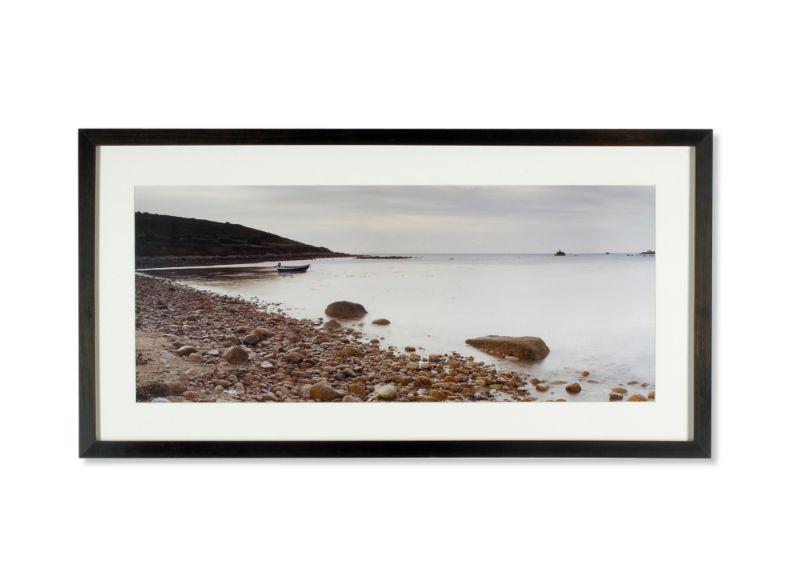 Colours by BQ Boat On Beach Framed Print Chocolate H78 x W38 cm