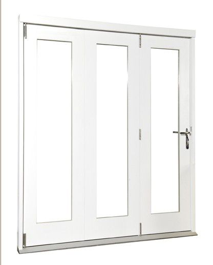 Wellington Softwood Fully Finished Reversible Sliding Folding Patio Door White BQWELL18SW Fits brickwork opening (H)2105 x (W)1805mm