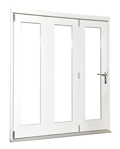 Wellington Softwood Fully Finished Reversible Sliding Folding Patio Door White BQWELL21SW Fits brickwork opening (H)2105 x (W)2105mm