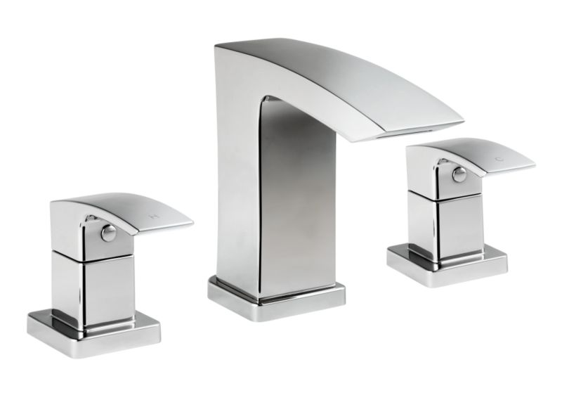 Aqua Fresca Metro 3 Tap Hole Bath Mixer Chrome Effect