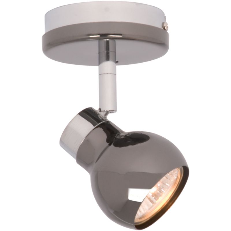 B&Q Diablo 1 Light Spotlight Black Pearl Nickel