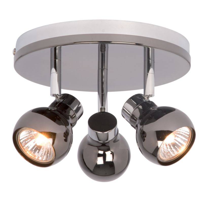 B&Q Diablo 3 Light Round Spotlight Black Pearl Nickel