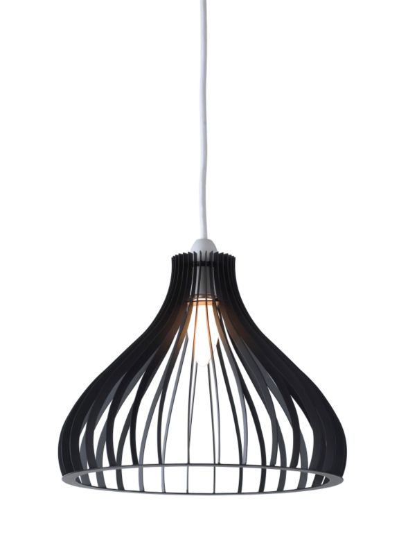 BandQ June 1 Light Open Metal Pendant Matt Black