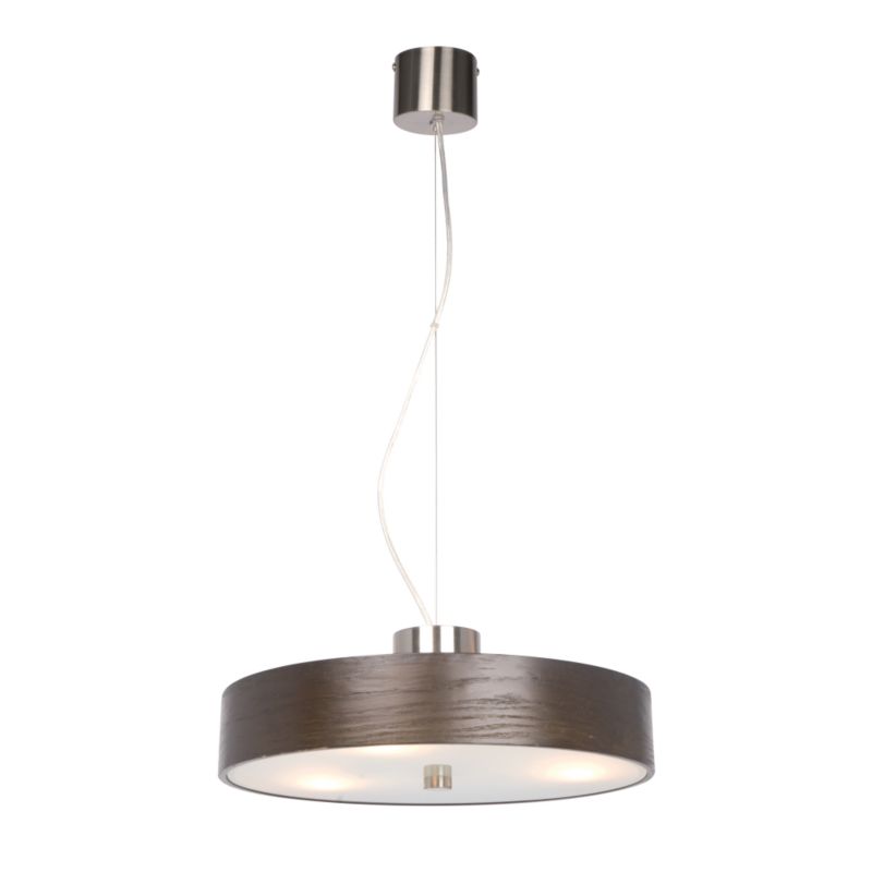 Eve 3 Light Wooden Rimmed Pendant Dark Brown Wood