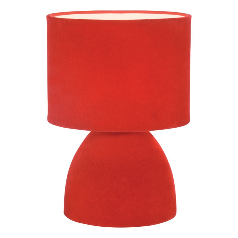 BandQ Eclipse Touch Table Lamp Red Flock 7707