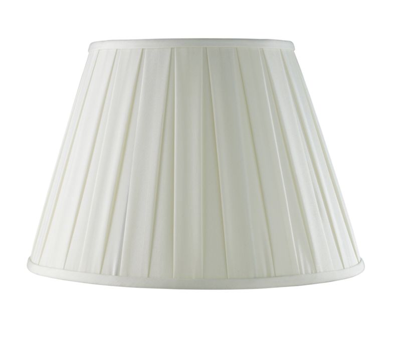 Cream Faux Silk Box Pleat 41cm Shade