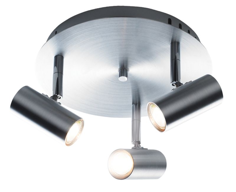 Lights by B&Q Can 3 Light Spotlight Plate Aluminium