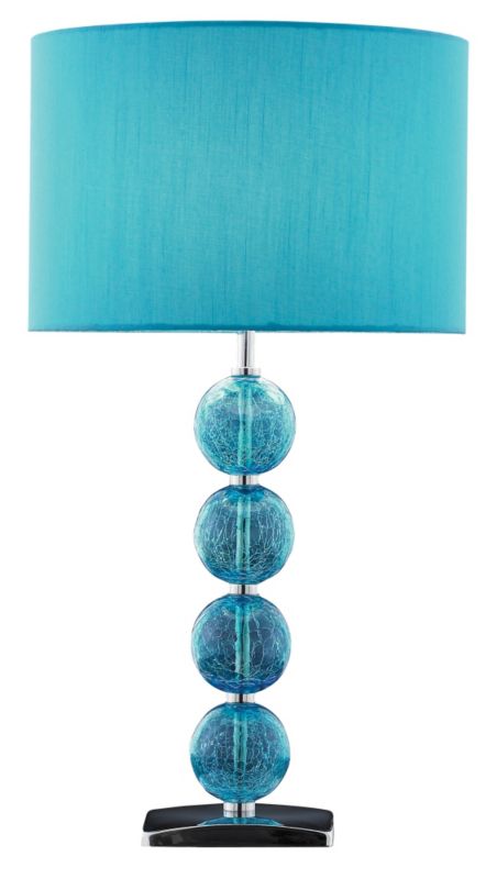 Lights Collection by B&Q Viken Glass Table Lamp Blue